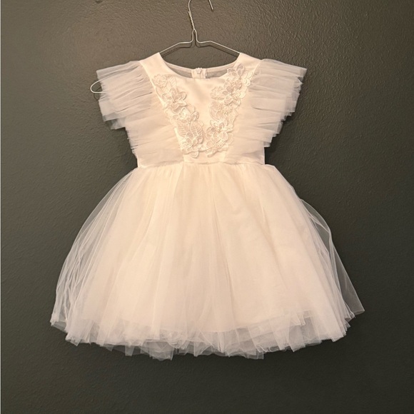 Elegant White Kids Formal Dress